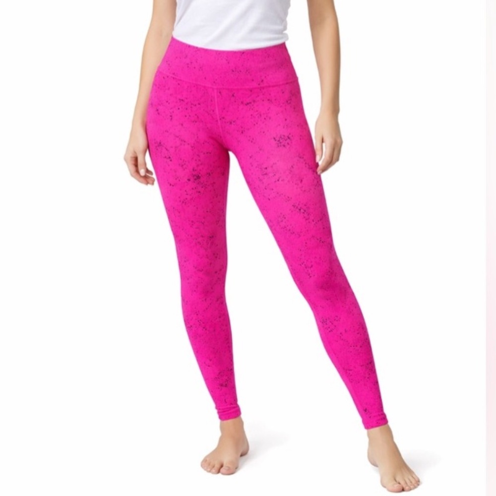 Zyia Active High Rise Leggings Womens 6-8 / S Pink Splatter Print Workout Tights